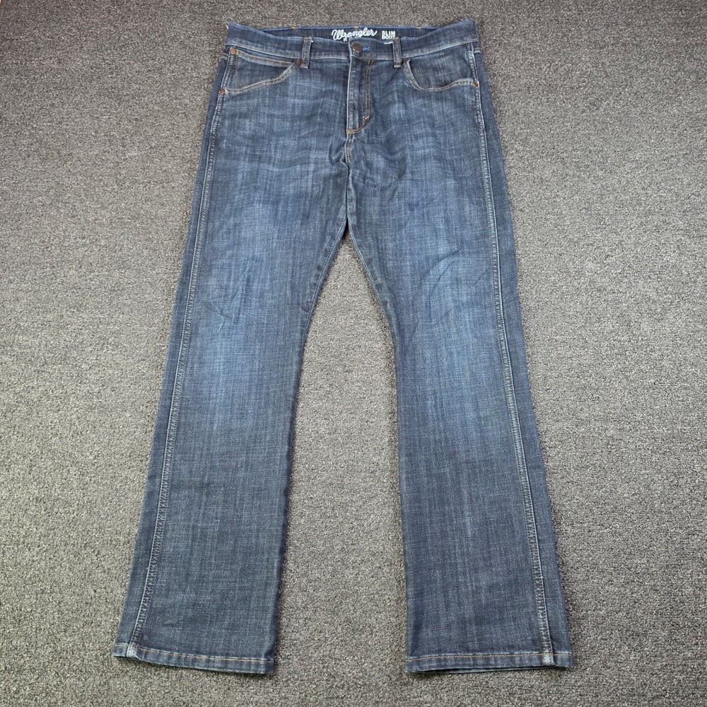 Wrangler Retro Slim Boot Jeans Mens 34x34 Stretch Denim 1077MWZDX Ranch Workwear